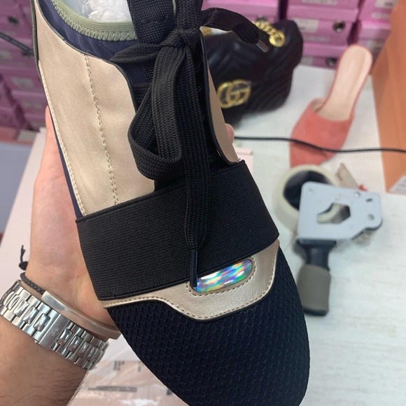 Women Sneaker in Bronze and Suede with Platform - Picture 2 of 5